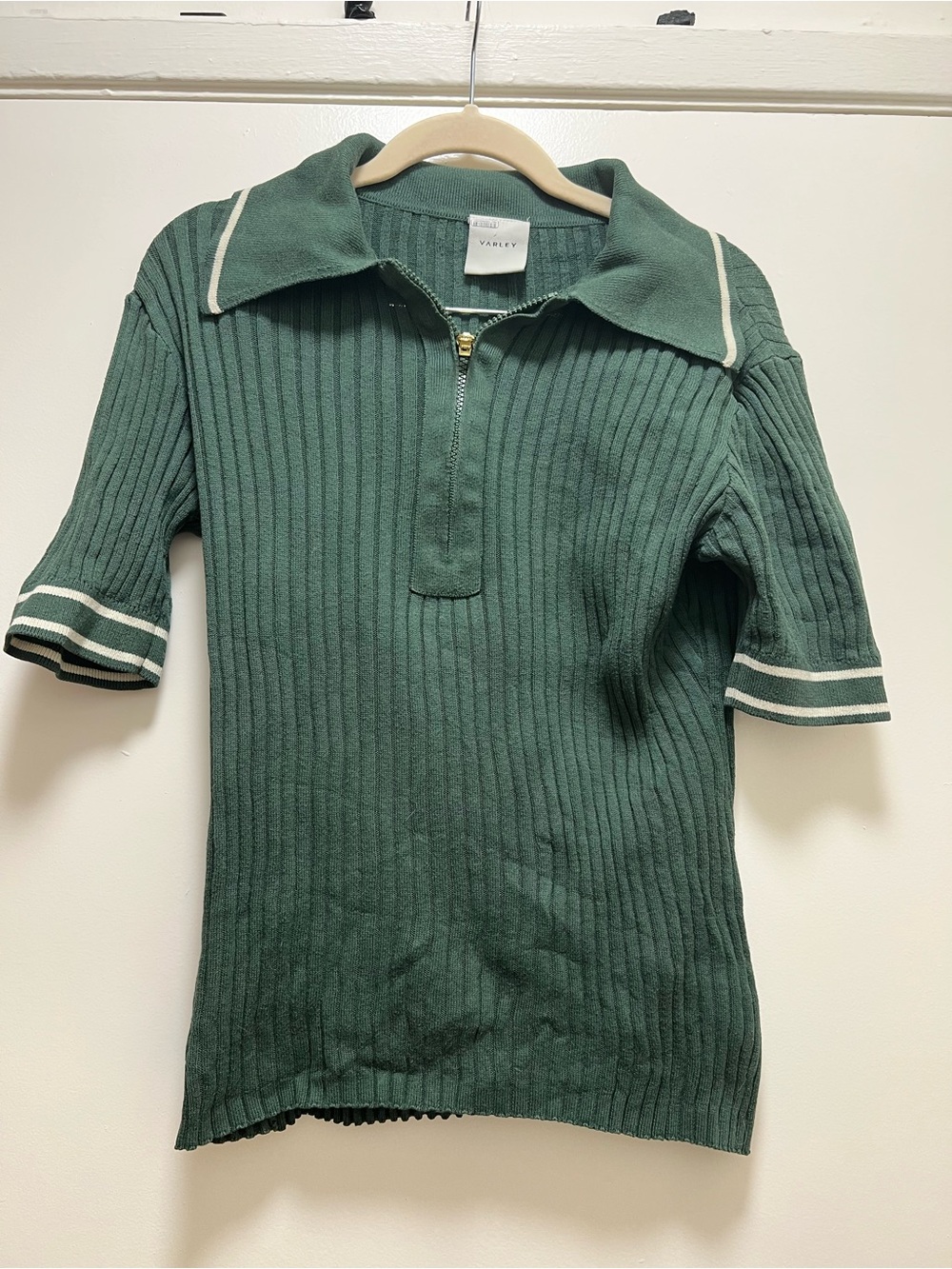 Varley Napier Fitted Knit Polo Sweater